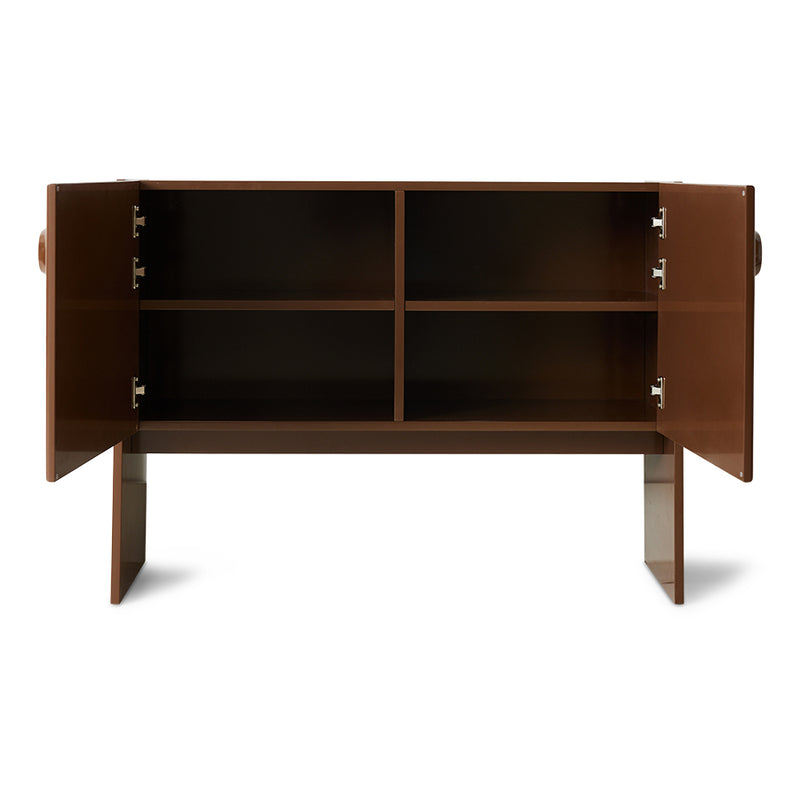 Modern chocolate brown space-age dresser by hkliving with clean lines and ample storage.