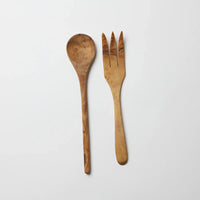 Oliver olive wood spoon shown with an olive wood fork by Olsson & Jensen