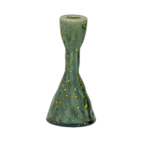 Oto tapered candlestick in speckled forest green by Urban Nature Culture