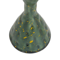 Detail of the textured forest green reactive glaze on the Oto candlestick