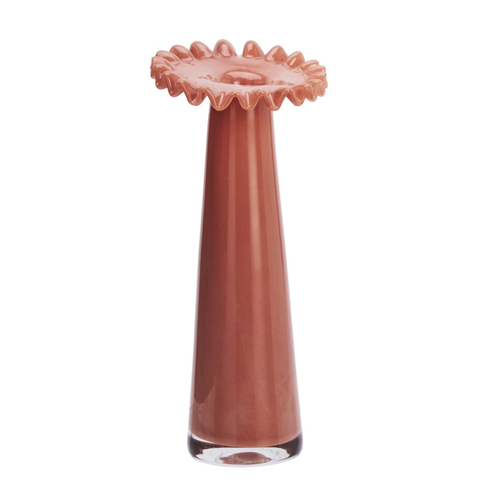 tall paprika ruffled glass vase cut out 2411723
