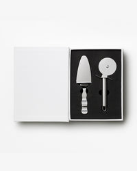 Pizza tools neatly packed in book-style box