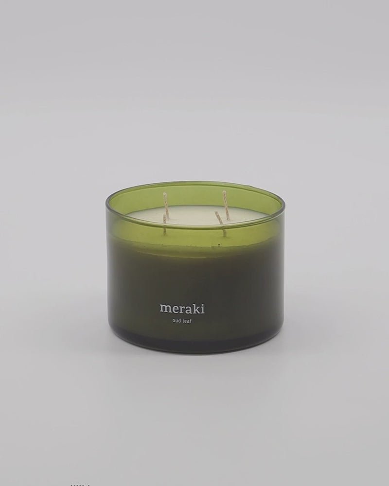 Oudh Leaf, Scented Candle, Large Triple Wick, by Meraki