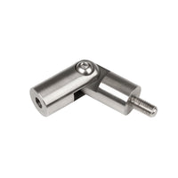 Close-up of the Stainless Steel Le Feu Dome Angle Ceiling Mount showing the angled joint