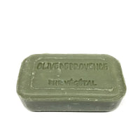 Artisan handmade olive soap enriched with olive oil with 'Olive de Provence' branding on a white background