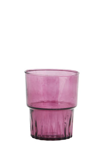 purple tinted drinking glass with textured base
