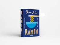 Blue Ramen box with gold and noodle bowl illustration
