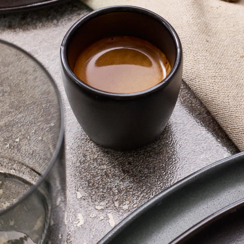 Titanium black coffee cup in Scandinavian style