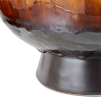 reactive glaze detail on bottom of stoneware planter by HKLIVING