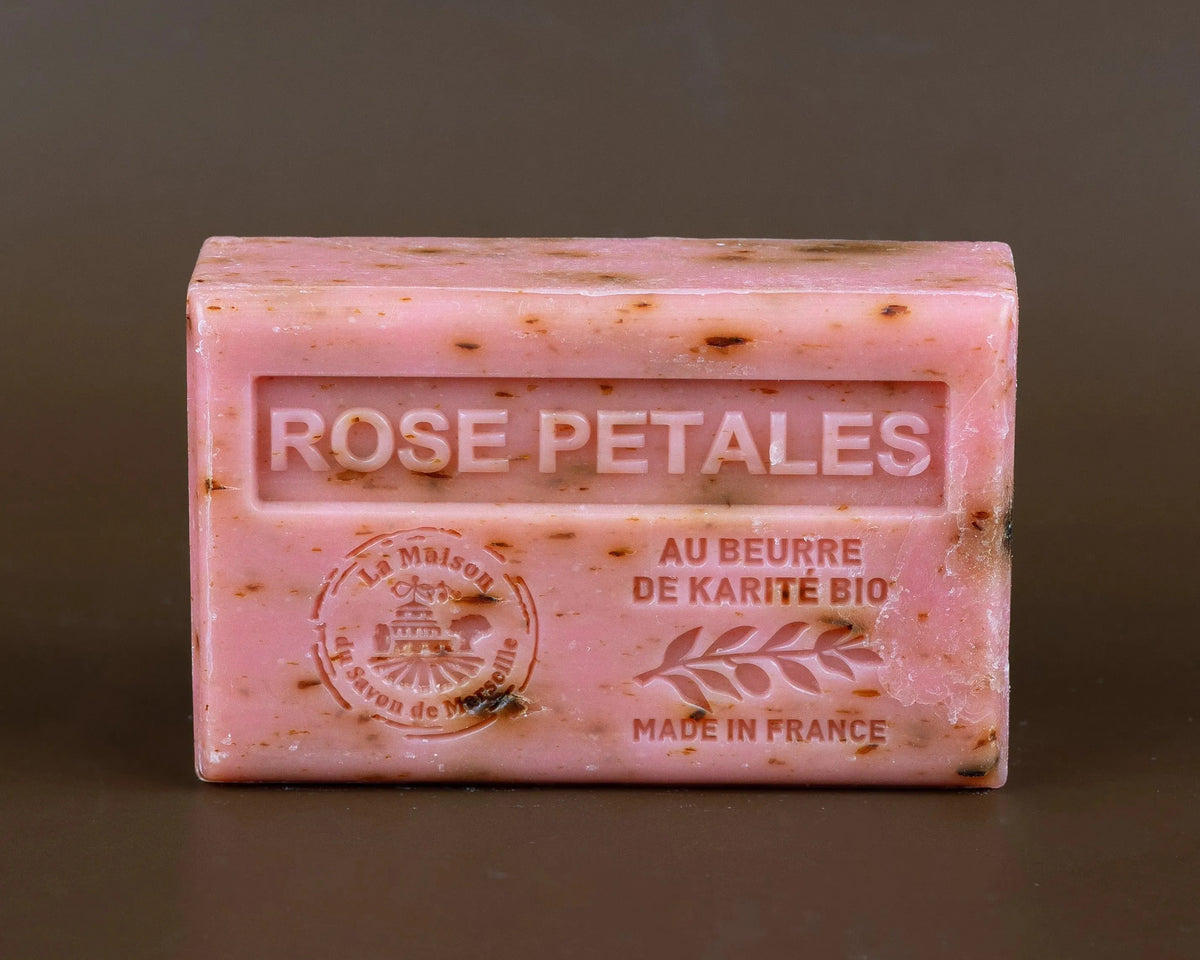 Rose Petals French soap with real rose petals and argan oil by La Maison du Savon de Marseille, 125g