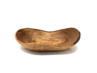 Small oval olive wood snack dish 12–16cm