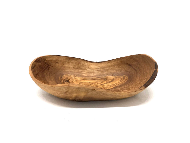 Small oval olive wood snack dish 12–16cm