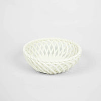 Ruth white handmade porcelain lattice basket by Olsson & Jensen