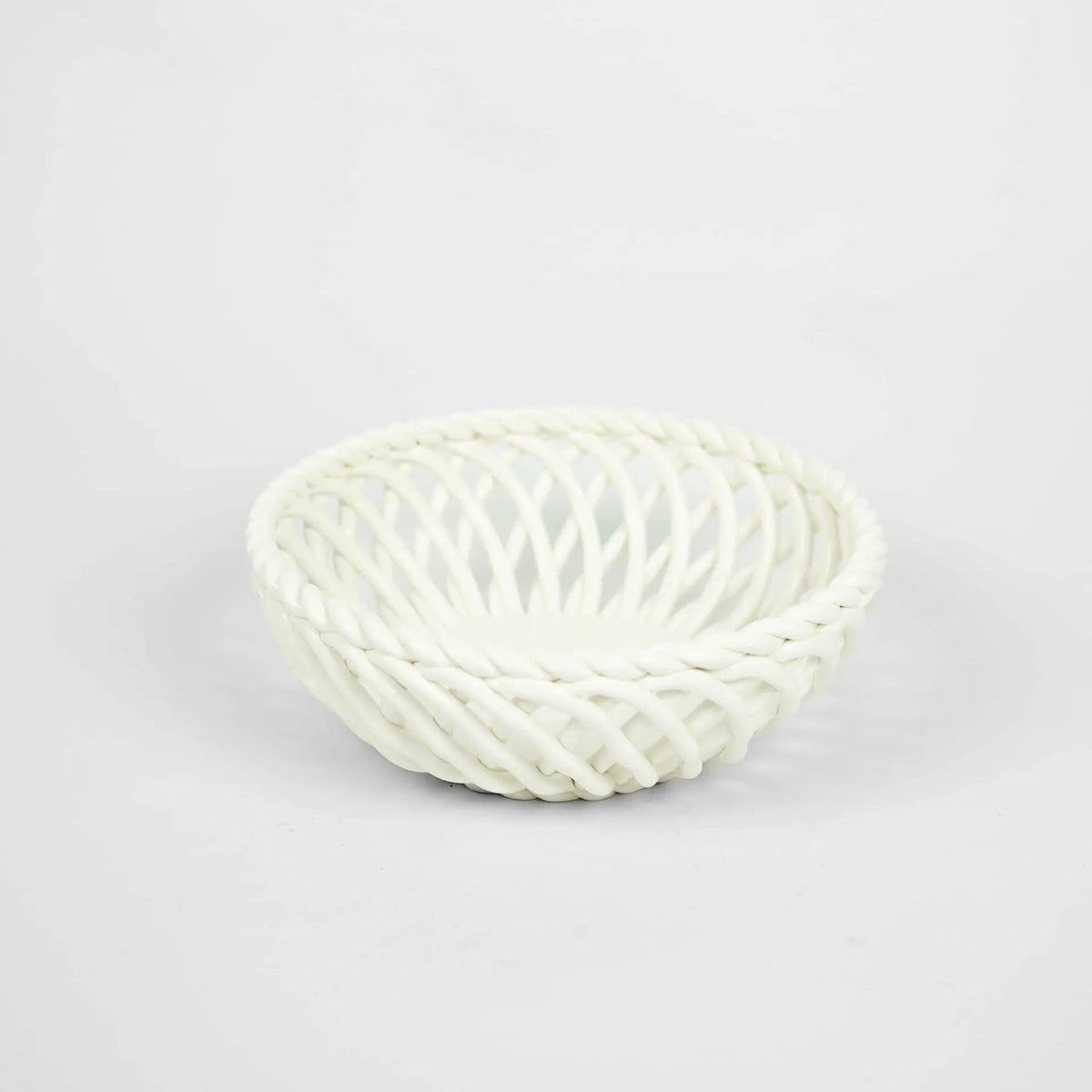 Ruth white handmade porcelain lattice basket by Olsson & Jensen