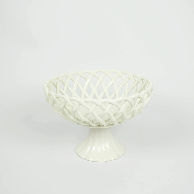 Ruth Porcelain Basket – Handmade Decorative Basket (Two Versions: Basket or on Stand)