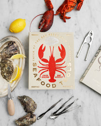 Seafood Tools box styled with lobster and oysters