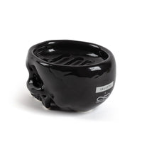 Back view of Brain Wash black porcelain soap holder with Seletti Propaganda logo
