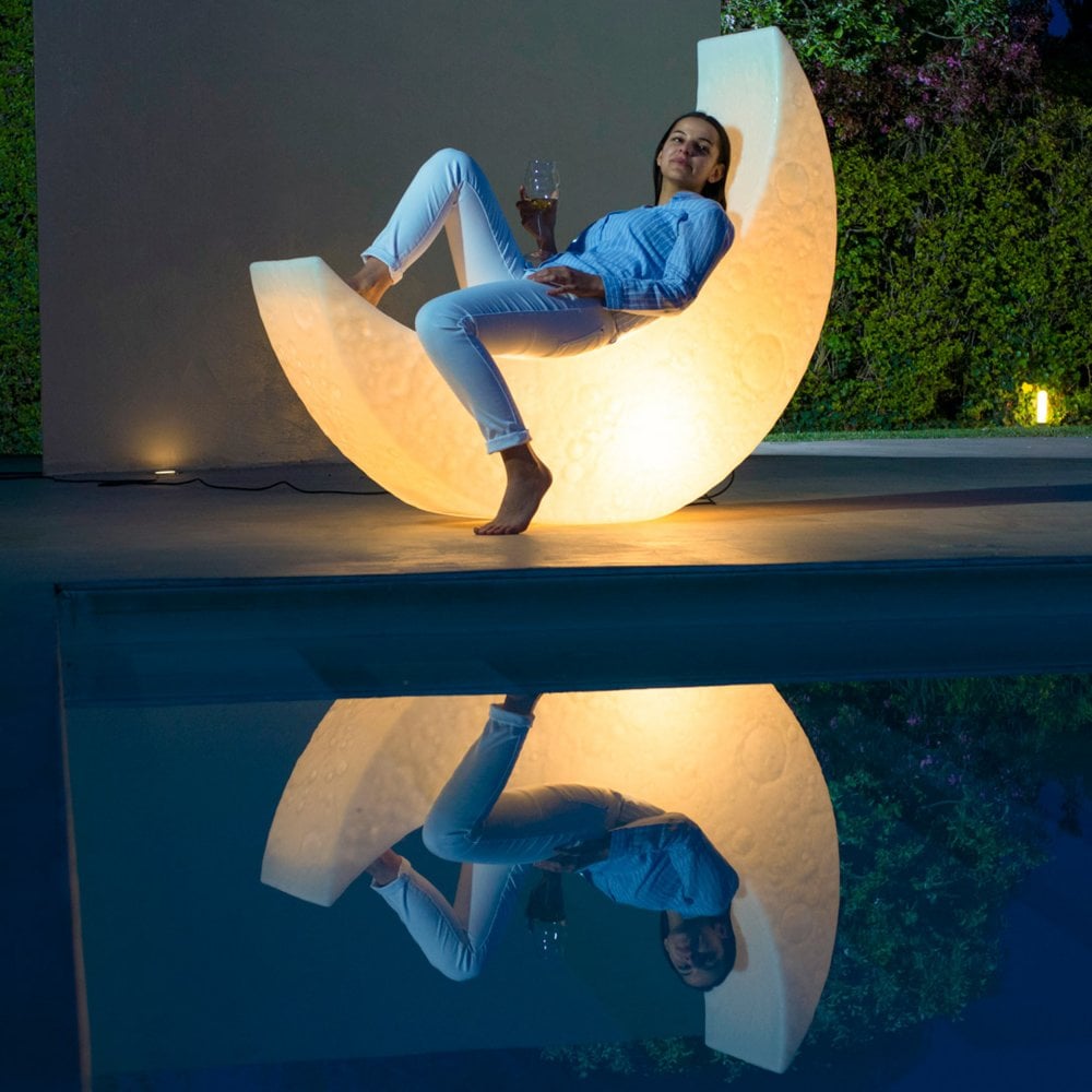 My Moon Lamp by Seletti, Luminous Rocking Chair Lamp, Seat Lamp, 152cm