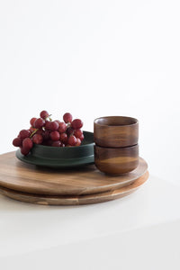 Serax Collage acacia tea cups styled with fruit on a table