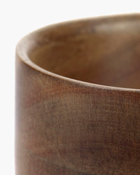 Close-up of the acacia wood grain on the Serax Collage tea cup