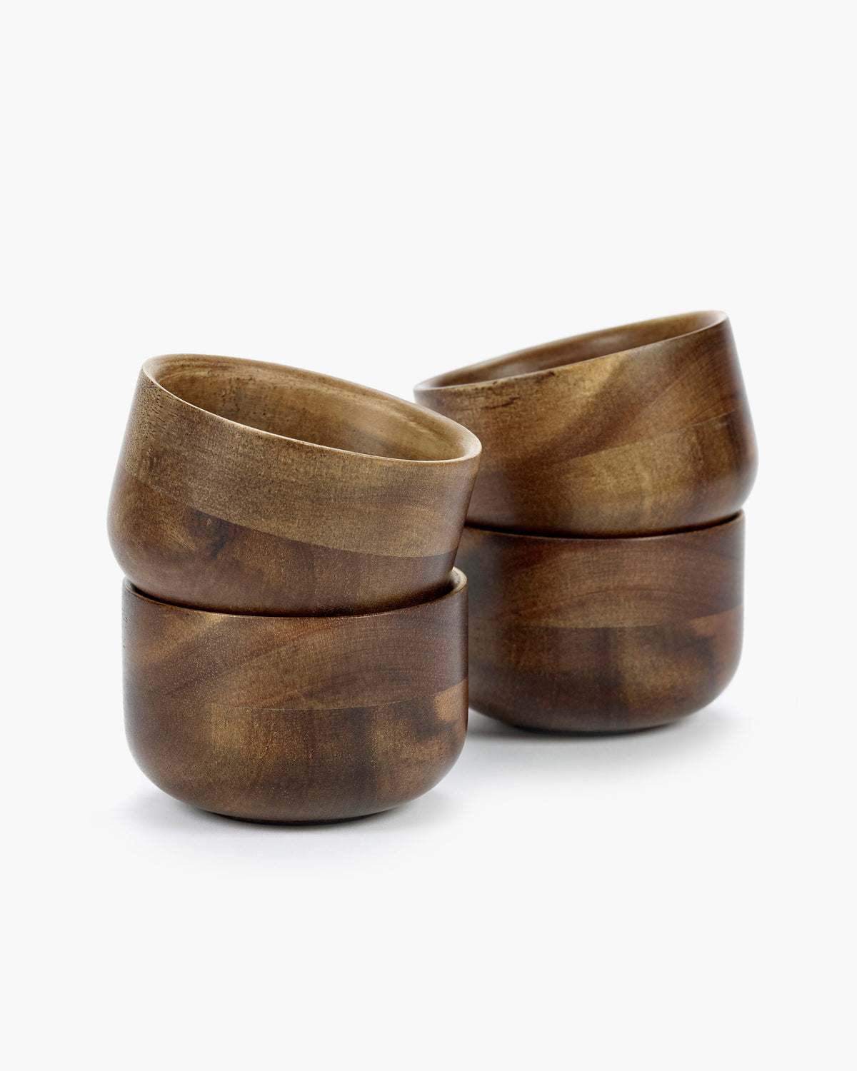 Stack of Serax Collage acacia wood tea cups