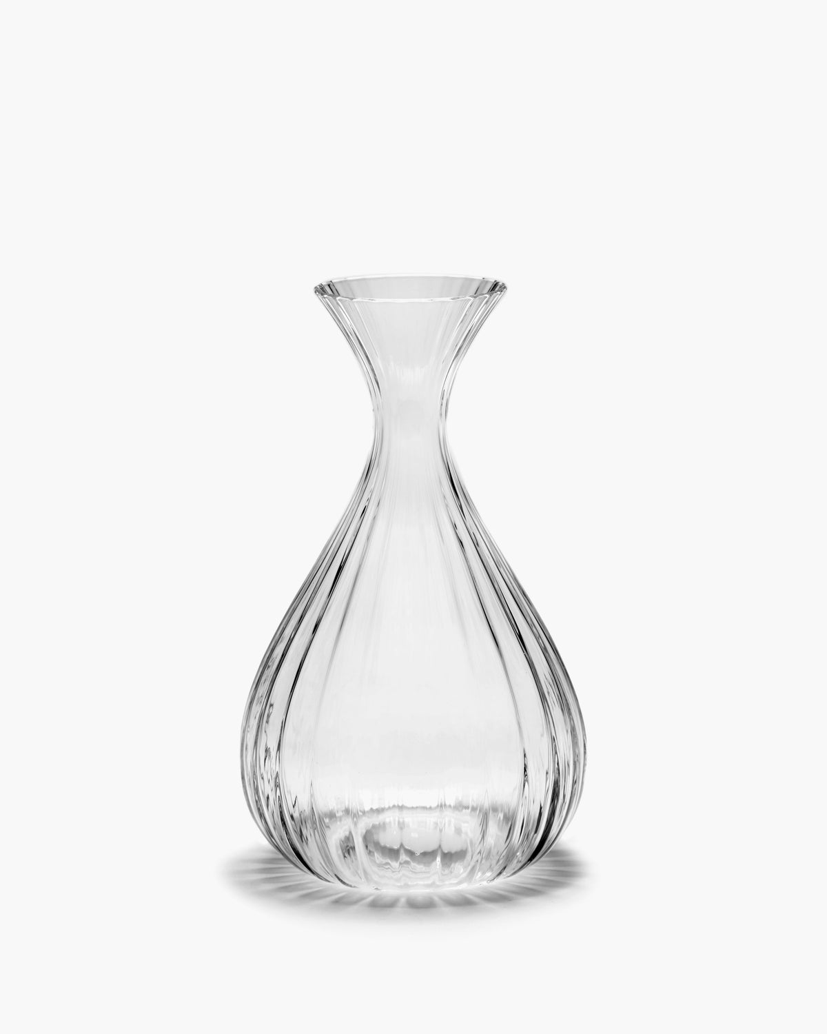 Medium Inku ribbed glass carafe by Serax, 50cl