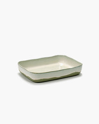 Merci No.10 oven dish in off-white stoneware for Serax on a white background