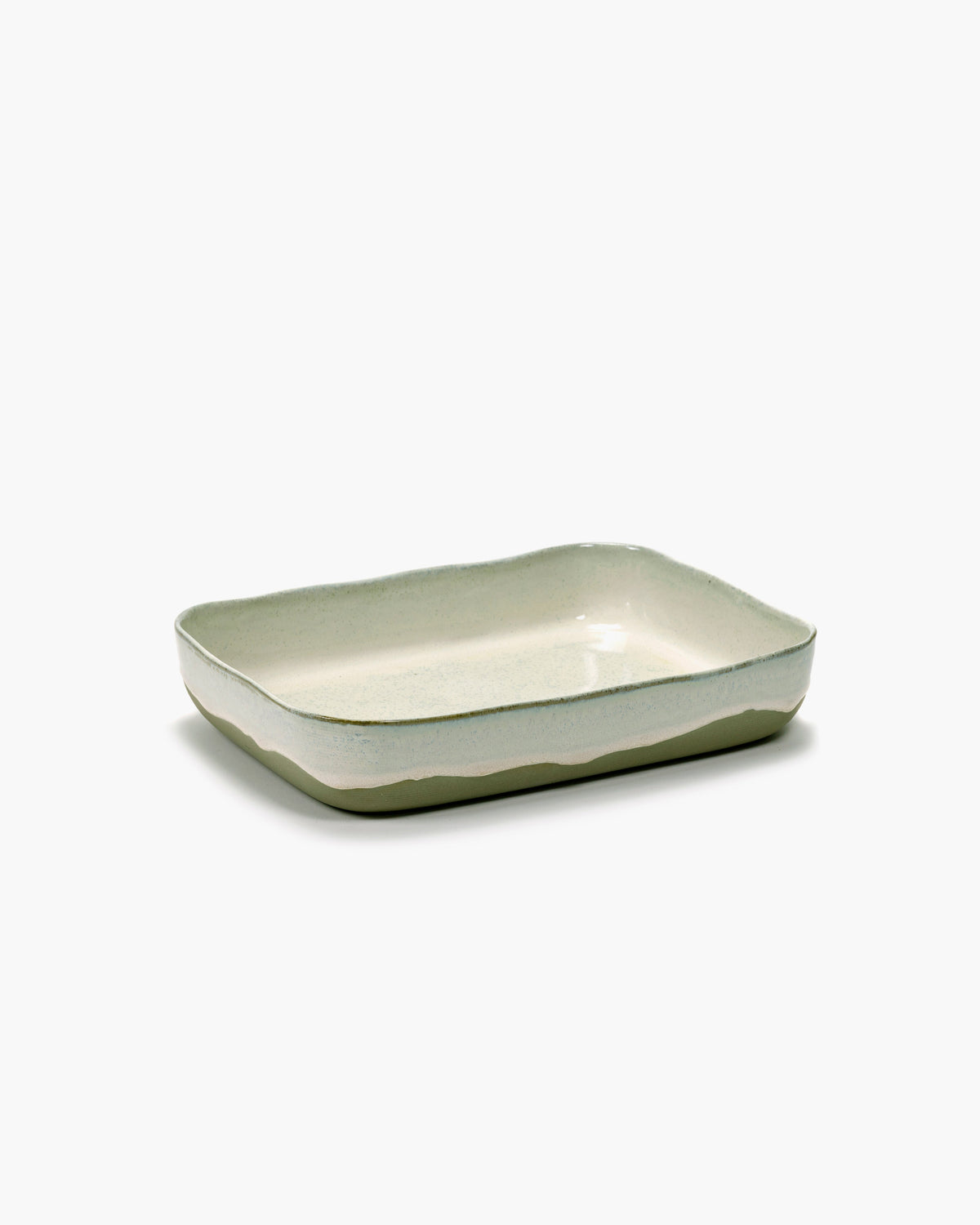 Merci No.10 oven dish in off-white stoneware for Serax on a white background