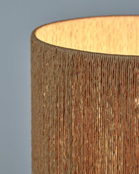 Detail of the brown shade on the Oya table lamp by Serax, lit from inside
