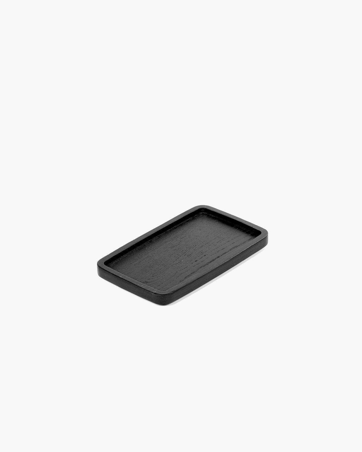 Passe-partout small rectangular tray in black carbonised ash by Vincent Van Duysen for Serax
