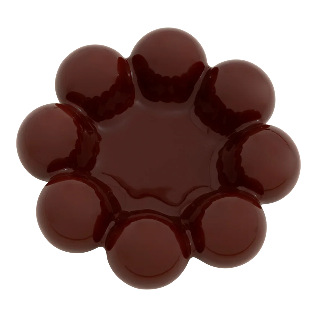 Sisko oxblood red bubble bowl seen from above