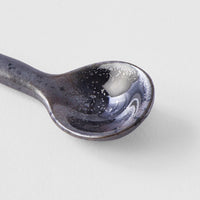 Black Speckle Spoon 12cm Glazed Earthenware Spoon