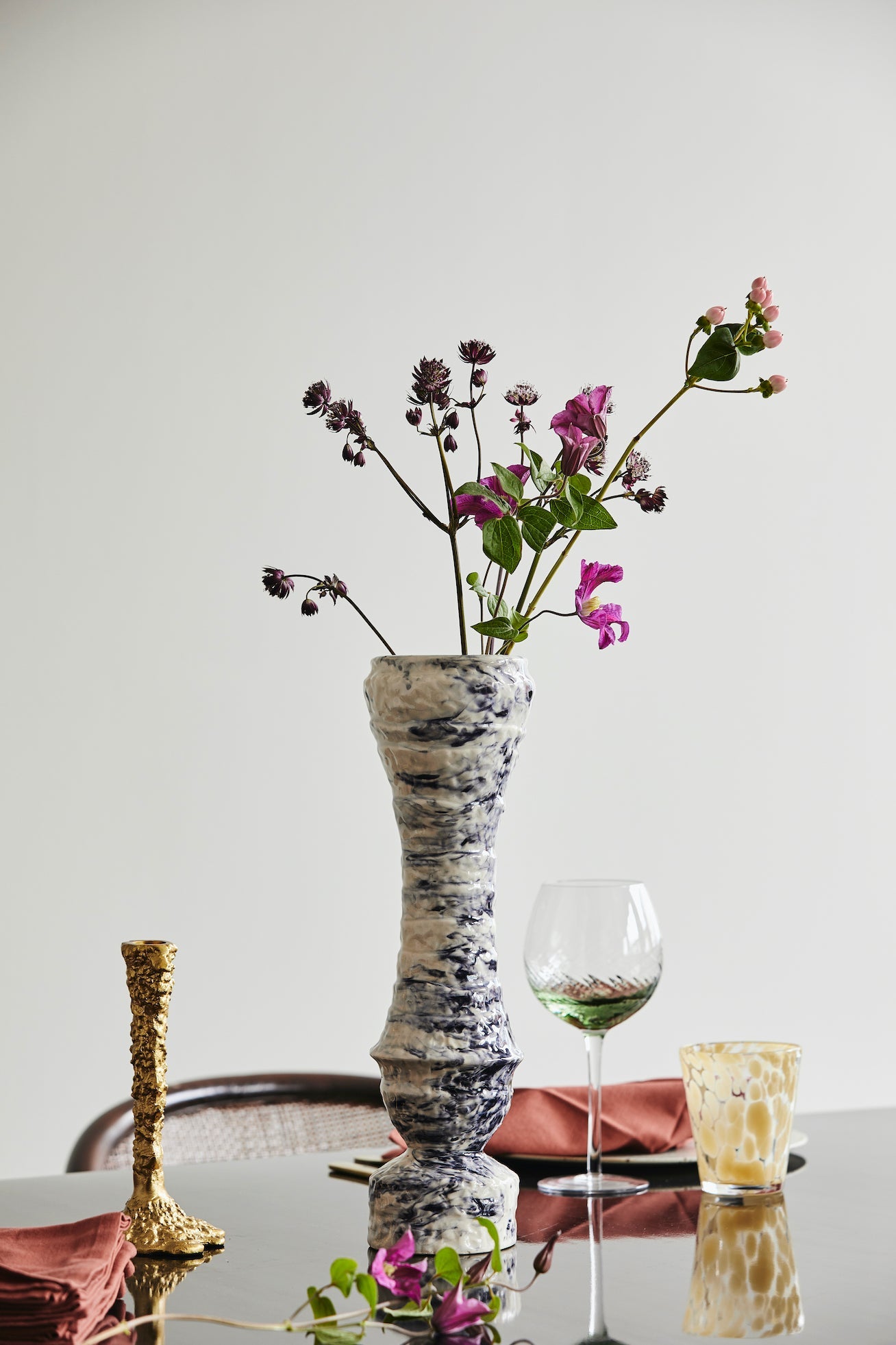 Tepin Drinking Glass Clear/Beige