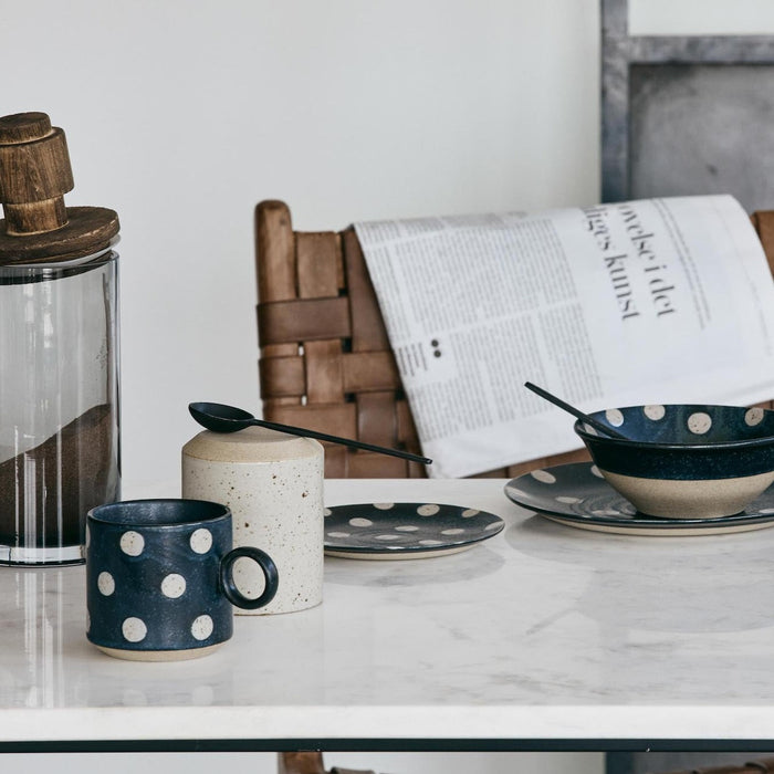 Grainy Mug w Handle Dark Blue/Sand