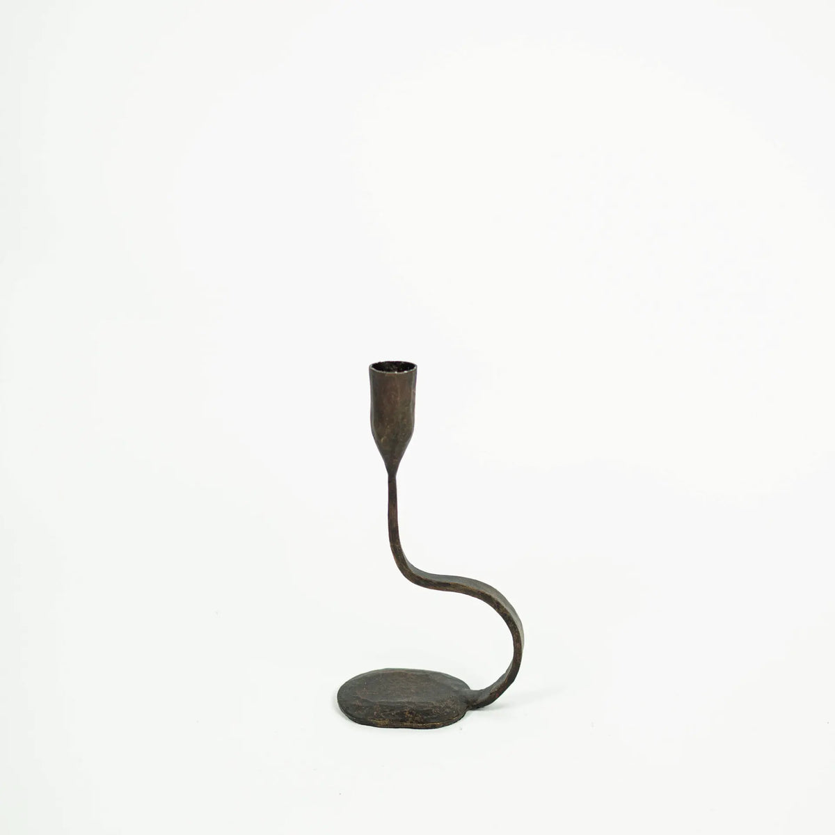 Steffi 22 cm black cast iron candle holder by Olsson & Jensen on a white background