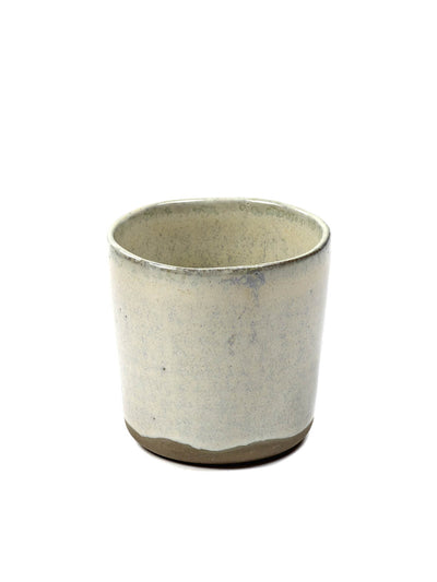 Timeless white stoneware mug for serene and stylish dining experiences.