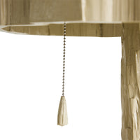 close-up of the pull cord and glossy carved Sungkai wood texture on the Teun Zwets for HKLIVING Overcast floor lamp shade