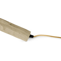 close-up of the cable outlet on the Sungkai wood column of the Teun Zwets for HKLIVING Overcast floor lamp