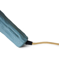 close-up of the cable outlet on the Sungkai wood column of the Teun Zwets for HKLIVING Sky Blue table lamp