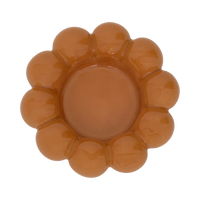 Talon flower-shaped tealight holder in golden orange by Urban Nature Culture, seen from above