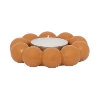 Talon golden orange flower candle holder with a tealight