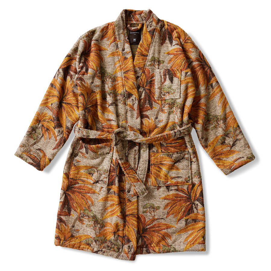 hkliving Palmae Bathrobe – Tropical Jacquard Cotton Housecoat (2 Sizes)