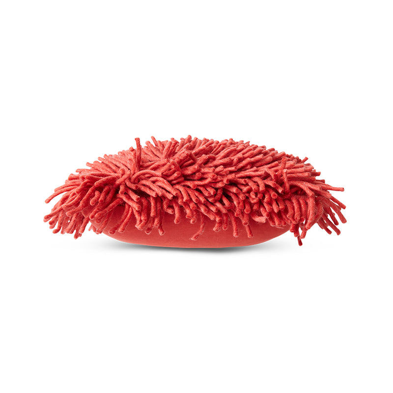 Rugged Red Woolen Square Cushion, 50x50cm, Cherry Red, by hkliving