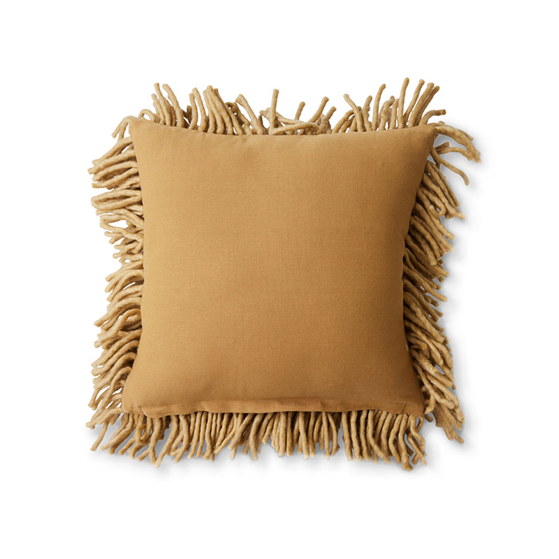 Rugged Woolen Square Cushion, 50x50cm, Olive, by hkliving