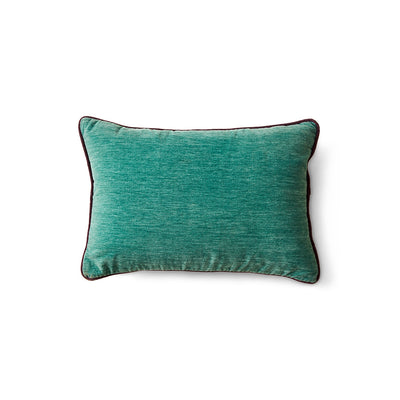Deep sea turquoise velvet cushion on white background by hkliving