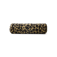 Studio shot of the HKLIVING Panther bolster cushion on a white background, showing its cylindrical shape and leopard print