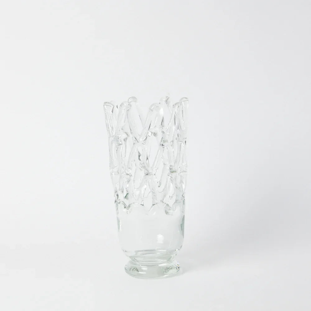 Timantti clear glass vase with stem holes, 33 cm, by Olsson & Jensen
