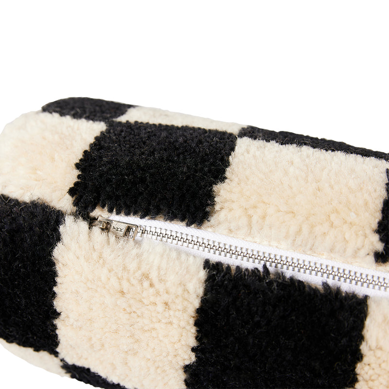 Woollen Bolster Cushion Black & White