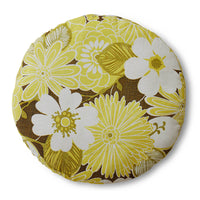 Round Cushion, Daisy, Yellow Green, hkliving