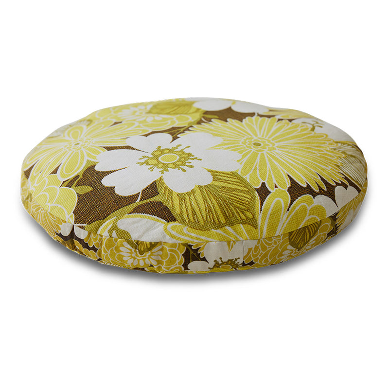 Round Cushion, Daisy, Yellow Green, hkliving